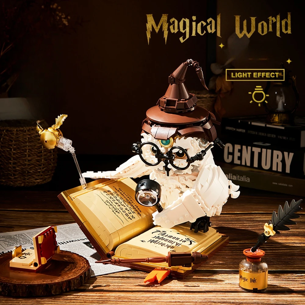 Magical World Hedwig and Magic Book with Lights Building Blocks - Image 1