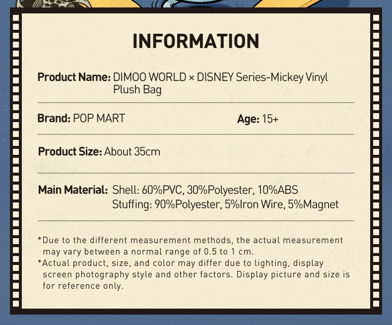 DIMOO WORLD x Disney Series – Mickey Vinyl Plush Bag