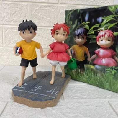 Ponyo and Sosuke with Holding Hands  - 16CM Anime Statue Handmade