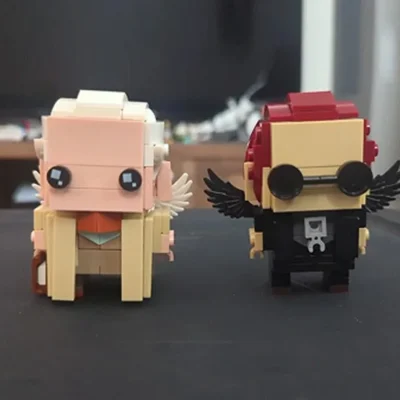 Good Omens Angels Aziraphale & Demons Crowley Brickheadz Building Blocks